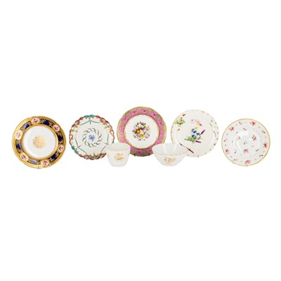 Lot 344 - A Sevres style porcelain plate, together with other items of 18th & 19th Century porcelain