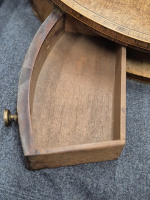 Lot 16 - A George III satinwood and rosewood drum table