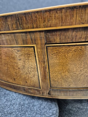 Lot 16 - A George III satinwood and rosewood drum table
