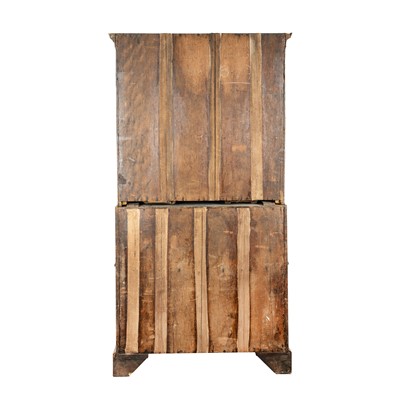 Lot 27 - An early 18th Century George I period walnut feather banded bureau bookcase