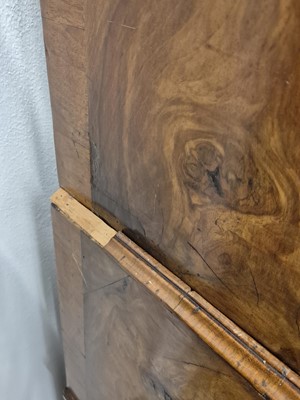 Lot 27 - An early 18th Century George I period walnut feather banded bureau bookcase