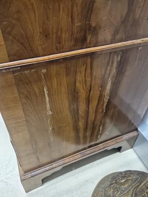 Lot 27 - An early 18th Century George I period walnut feather banded bureau bookcase