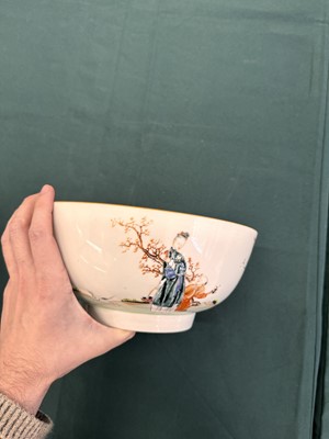 Lot 62 - A Chinese famille-rose 'figurative' punch bowl, Qing dynasty, Yongzheng / Qianlong period