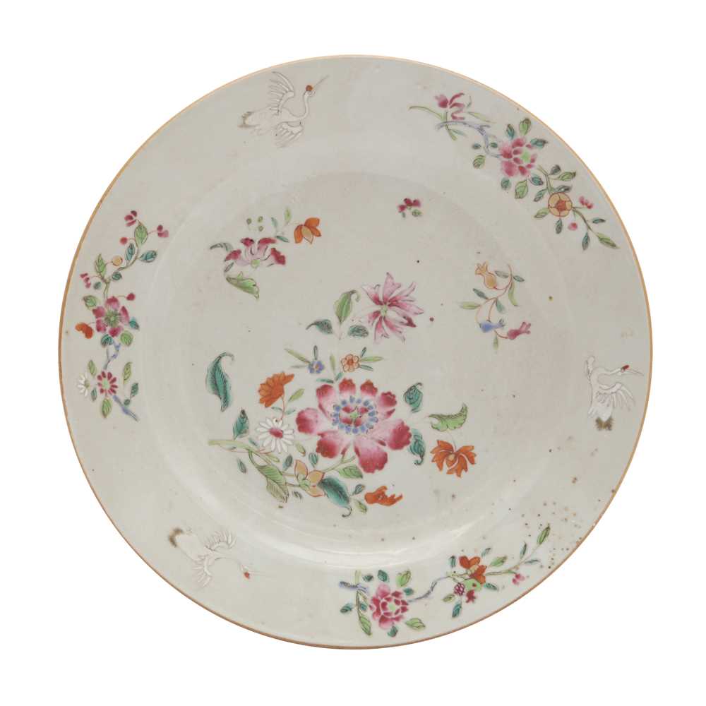 Lot 63 - A Chinese famille-rose 'floral' dish, Qing dynasty, Qianlong period