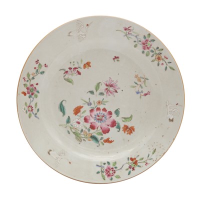 Lot 63 - A Chinese famille-rose 'floral' dish, Qing dynasty, Qianlong period