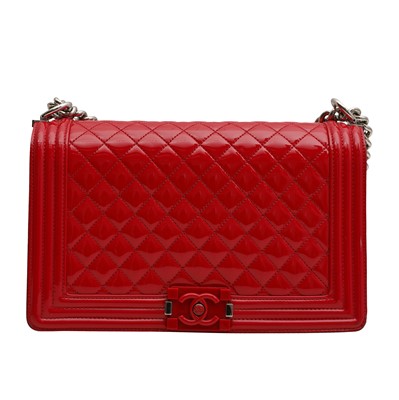 Lot 64 - Chanel Red Medium Quilted Boy Bag