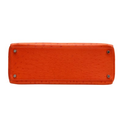 Lot 78 - λ Hermes Tangerine Ostrich Kelly Retorne 35