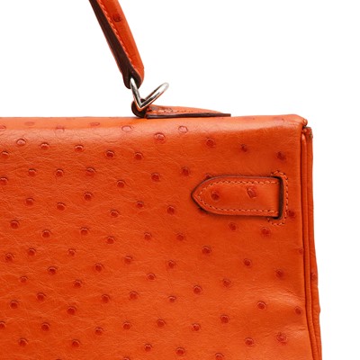 Lot 78 - λ Hermes Tangerine Ostrich Kelly Retorne 35
