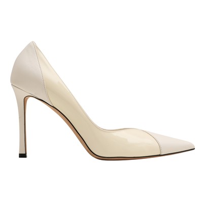 Lot 406 - Jimmy Choo Ivory Case 95 Heel Pump - Size 39