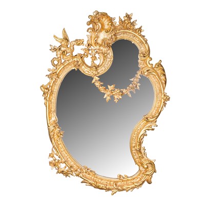 Lot 63 - A late 19th or early 20th Century and later composite gilt framed mirror, In Louis XIV taste