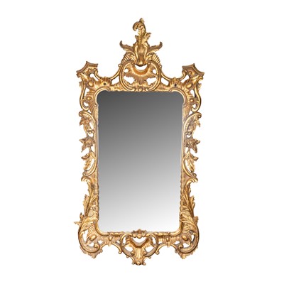 Lot 62 - A George II style giltwood wall mirror, late 19th century