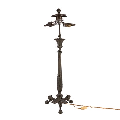 Lot 300 - A Cast Metal Empire Style Floor Lamp.