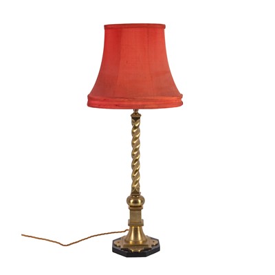 Lot 305 - Two gilt brass table lamps