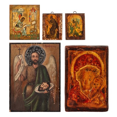 Lot 221 - A collection of Greek Icons (early 20th Century)