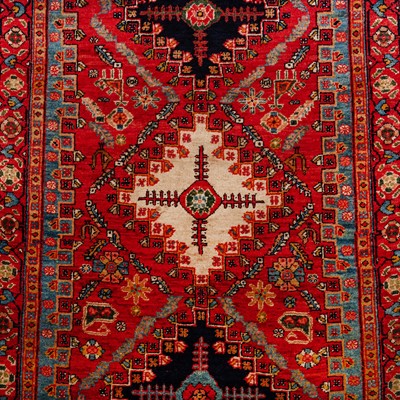 Lot 64 - A fine Qashqai Kashkuli runner, south-west Persia