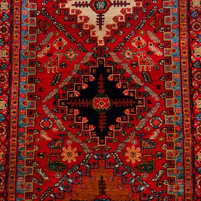 Lot 64 - A fine Qashqai Kashkuli runner, south-west Persia