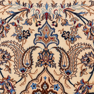 Lot 8 - A fine part silk Nain rug, central Persia