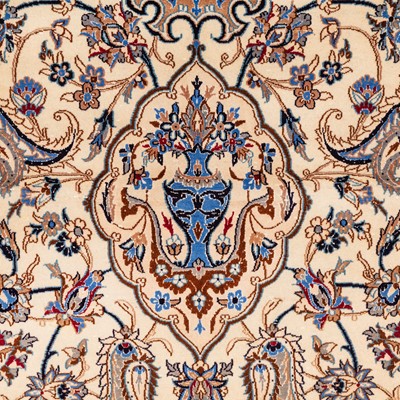 Lot 8 - A fine part silk Nain rug, central Persia