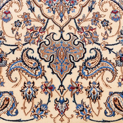 Lot 8 - A fine part silk Nain rug, central Persia