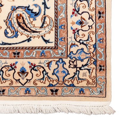 Lot 8 - A fine part silk Nain rug, central Persia