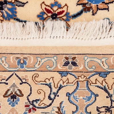 Lot 8 - A fine part silk Nain rug, central Persia