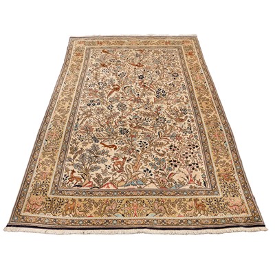 Lot 49 - A fine part silk Qum rug, central Persia