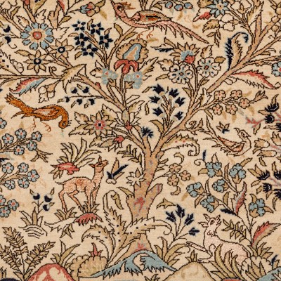 Lot 49 - A fine part silk Qum rug, central Persia