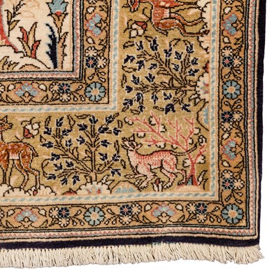 Lot 49 - A fine part silk Qum rug, central Persia