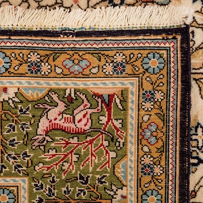 Lot 49 - A fine part silk Qum rug, central Persia
