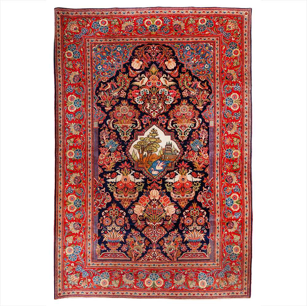 Lot 86 - A fine antique Kashan prayer rug, central Persia