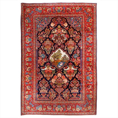 Lot 86 - A fine antique Kashan prayer rug, central Persia