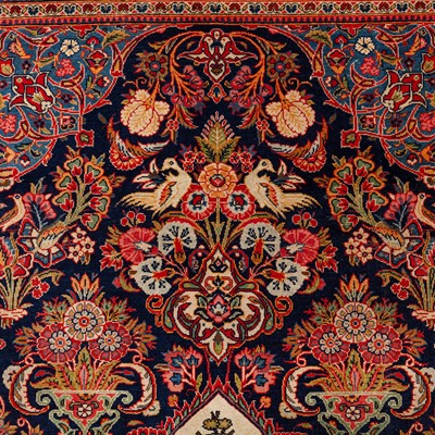 Lot 86 - A fine antique Kashan prayer rug, central Persia