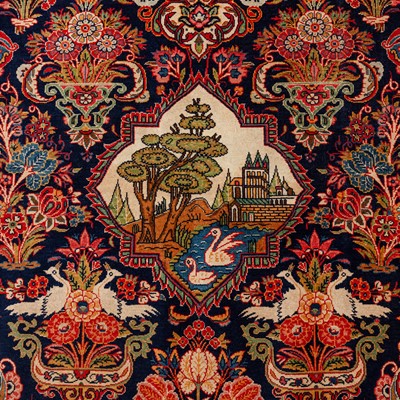 Lot 86 - A fine antique Kashan prayer rug, central Persia