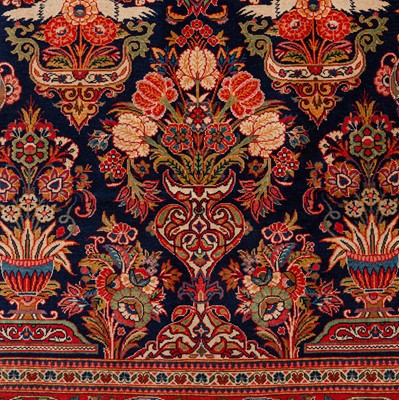 Lot 86 - A fine antique Kashan prayer rug, central Persia