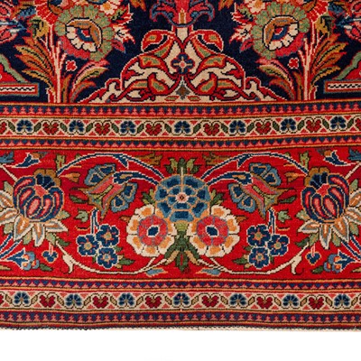 Lot 86 - A fine antique Kashan prayer rug, central Persia
