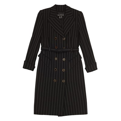 Lot 360 - Escada Black Wool Pinstripe Blazer Dress - Size 36
