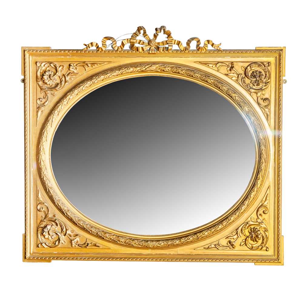 Lot 59 - A gilt framed overmantel mirror, late 19th century