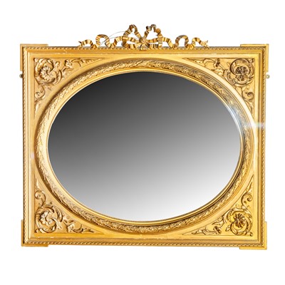 Lot 59 - A gilt framed overmantel mirror, late 19th century