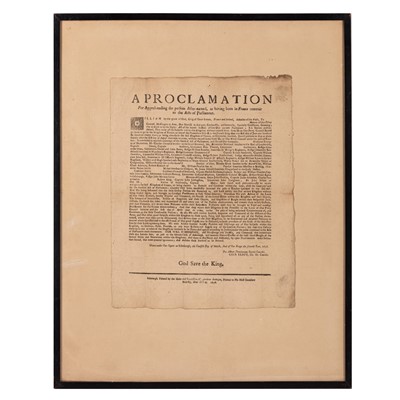 Lot 60 - Scotland. Privy Council. A proclamation : for apprehending the persons after-named, 1696