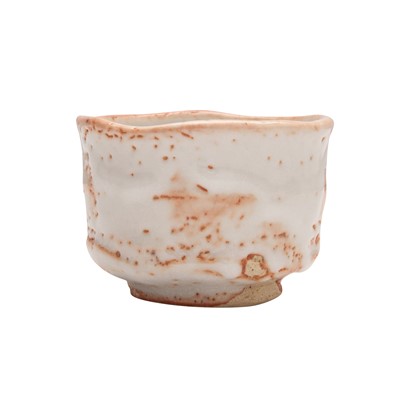 Lot 30 - A Japanese Shino ware sake cup (guinomi), 20th - 21st century