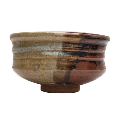 Lot 28 - A Japanese Zezeyaki kutsugata tea bowl (chawan), Showa or later