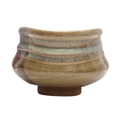 Lot 28 - A Japanese Zezeyaki kutsugata tea bowl (chawan), Showa or later