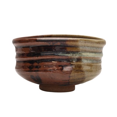 Lot 28 - A Japanese Zezeyaki kutsugata tea bowl (chawan), Showa or later