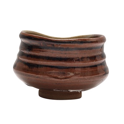 Lot 28 - A Japanese Zezeyaki kutsugata tea bowl (chawan), Showa or later