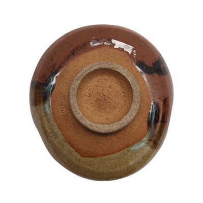 Lot 28 - A Japanese Zezeyaki kutsugata tea bowl (chawan), Showa or later