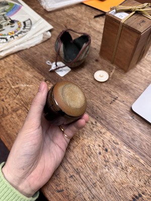 Lot 27 - λ A Japanese Seto ware tea caddy (chaire), Edo-Meiji period