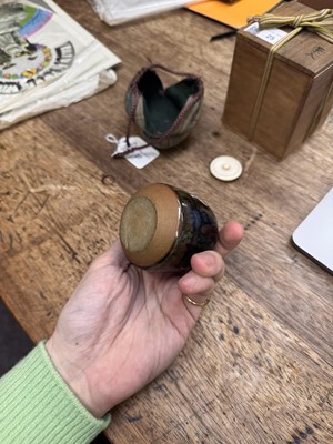 Lot 27 - λ A Japanese Seto ware tea caddy (chaire), Edo-Meiji period