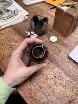 Lot 27 - λ A Japanese Seto ware tea caddy (chaire), Edo-Meiji period