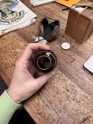 Lot 27 - λ A Japanese Seto ware tea caddy (chaire), Edo-Meiji period