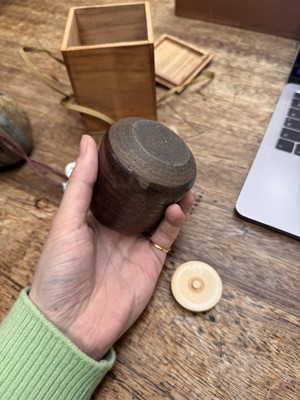 Lot 25 - λ A Japanese Seto ware tea caddy (chaire), Edo period